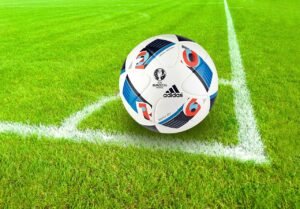 football, ball, sport, grass, field, soccer field, football field, soccer, soccer ball, ball sport, ball game, play, playing field, corner, nature, eckpunkt, adidas